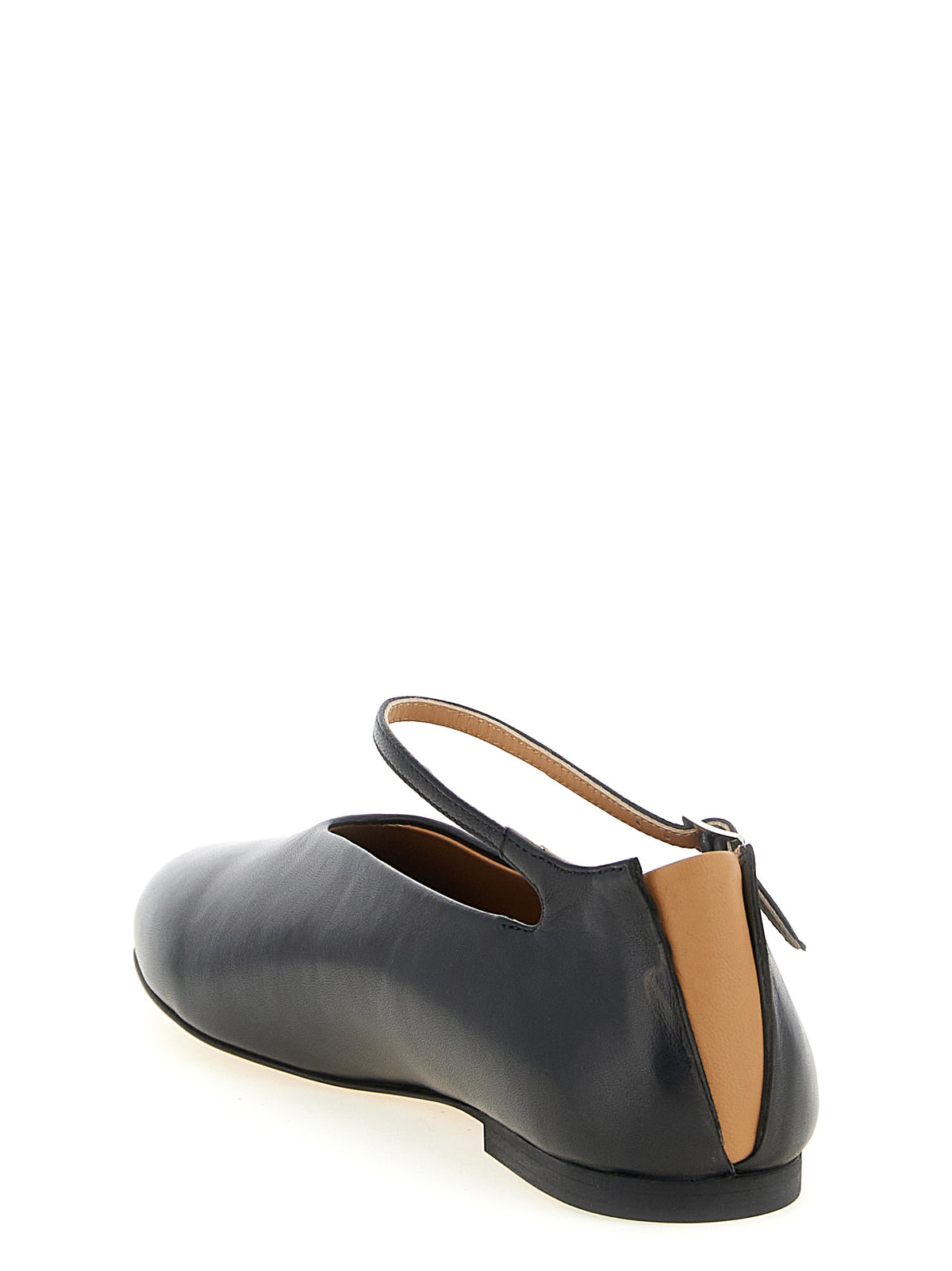 Jil Sander Schwarze Ballerinas aus Kalbsleder
