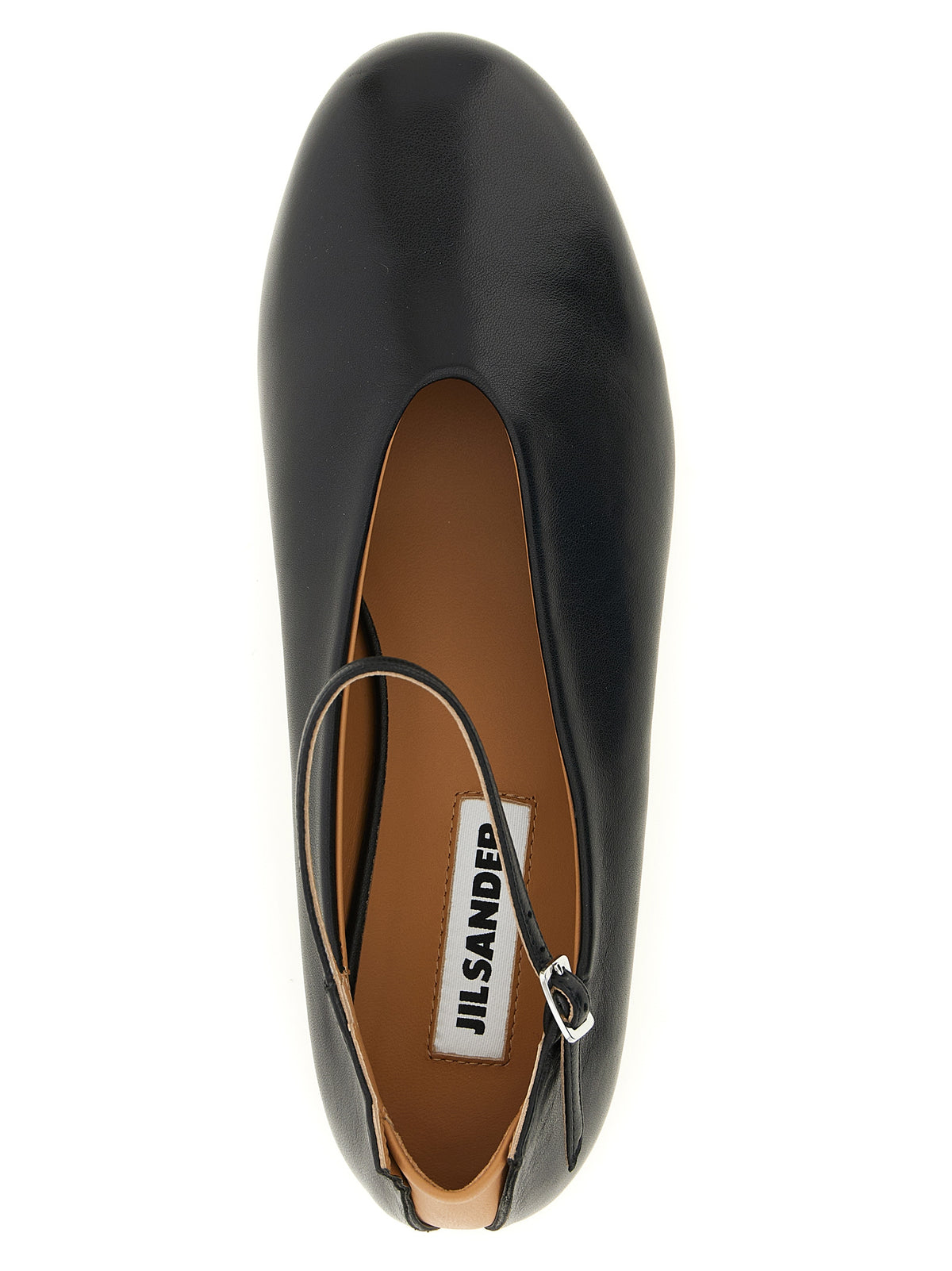 Jil Sander Schwarze Ballerinas aus Kalbsleder