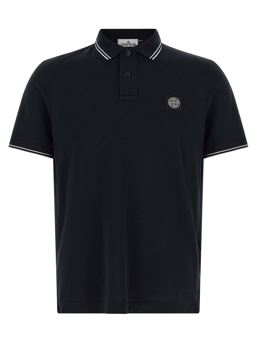 Stone Island Blaues Baumwoll-Polohemd