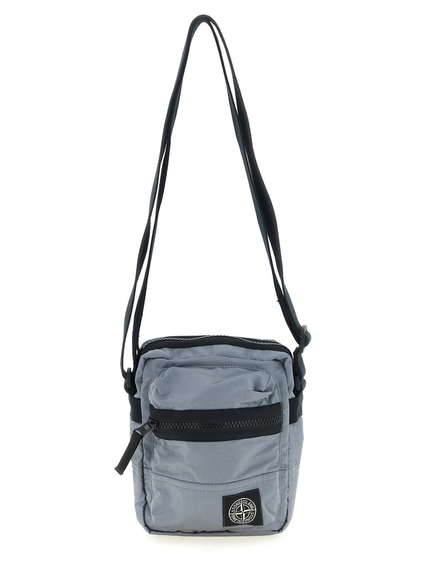 Stone Island Graue Crossbody-Tasche aus Polyamid