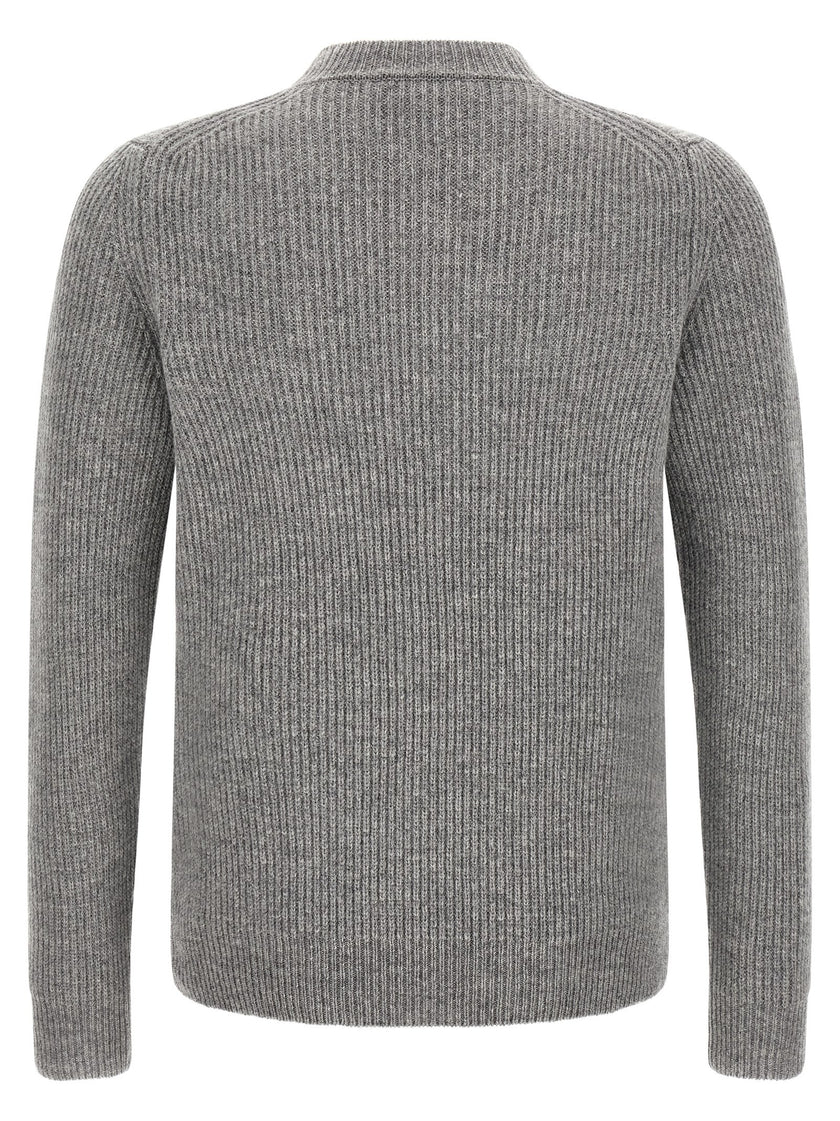 ZANONE Grauer Cardigan aus reiner Schurwolle