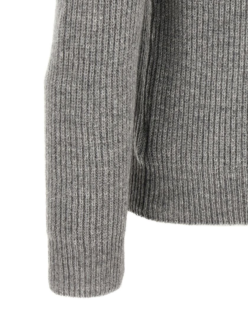 ZANONE Grauer Cardigan aus reiner Schurwolle