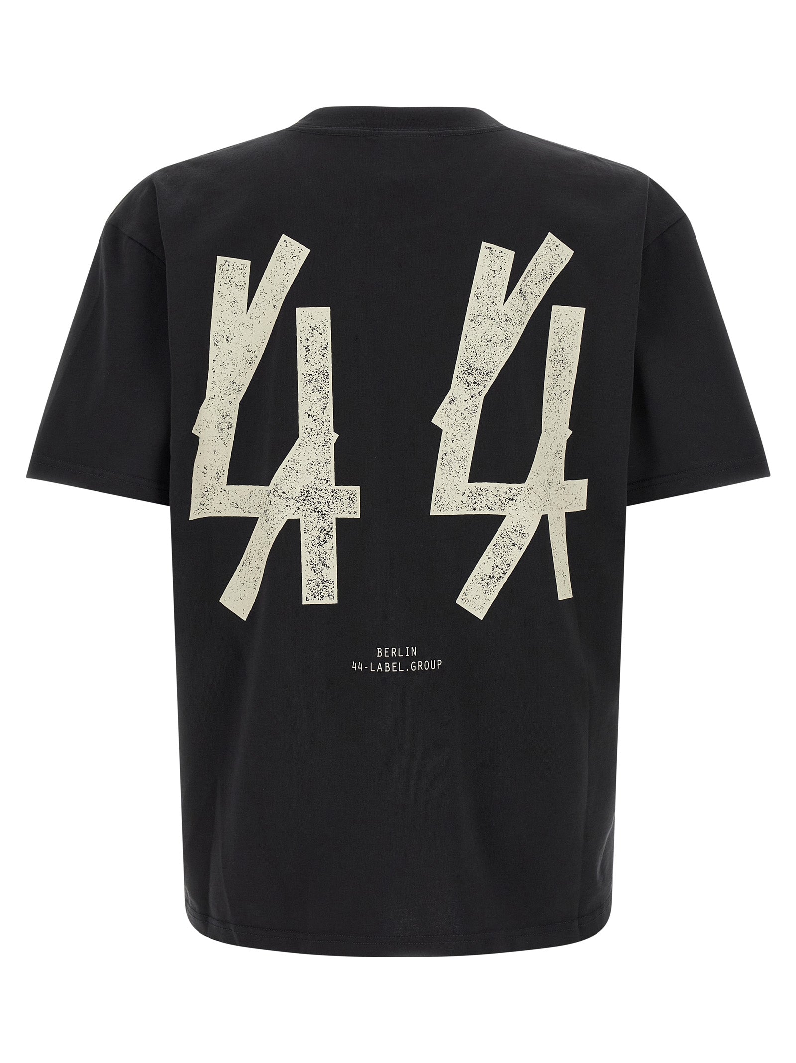 44 Label Group Schwarzes Baumwoll-T-Shirt