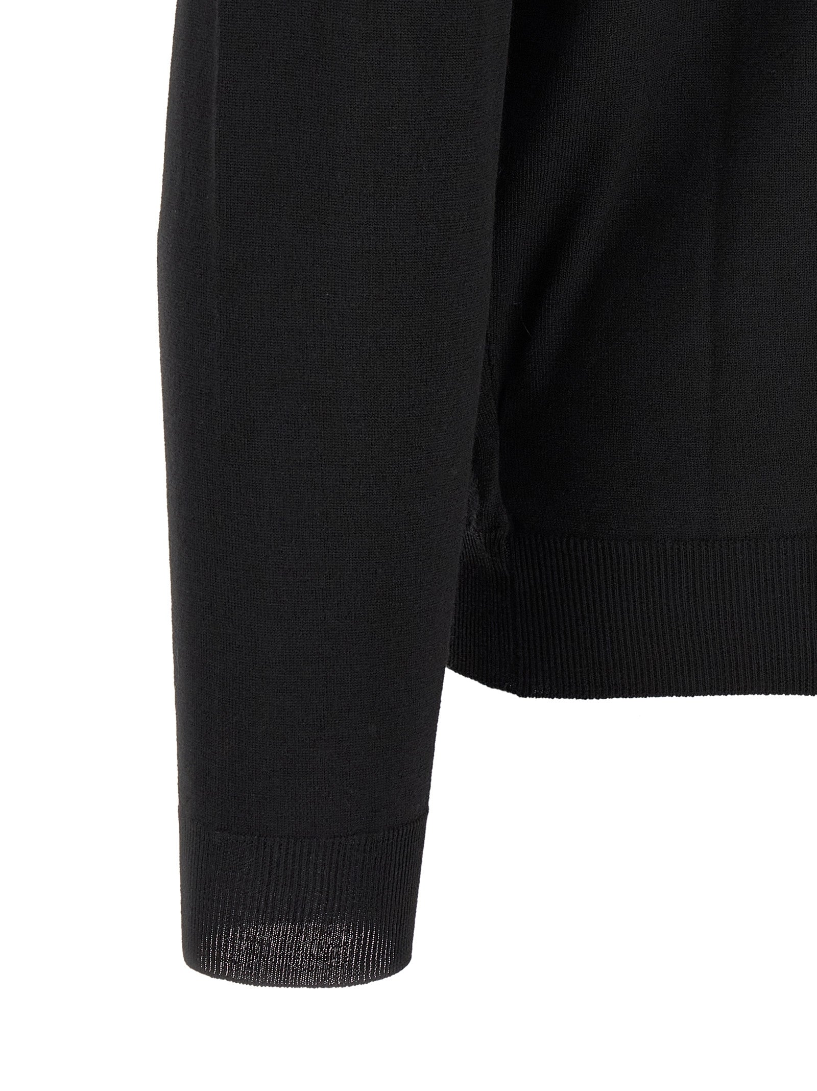 ZANONE Black Polo Shirt in Pure Virgin Wool