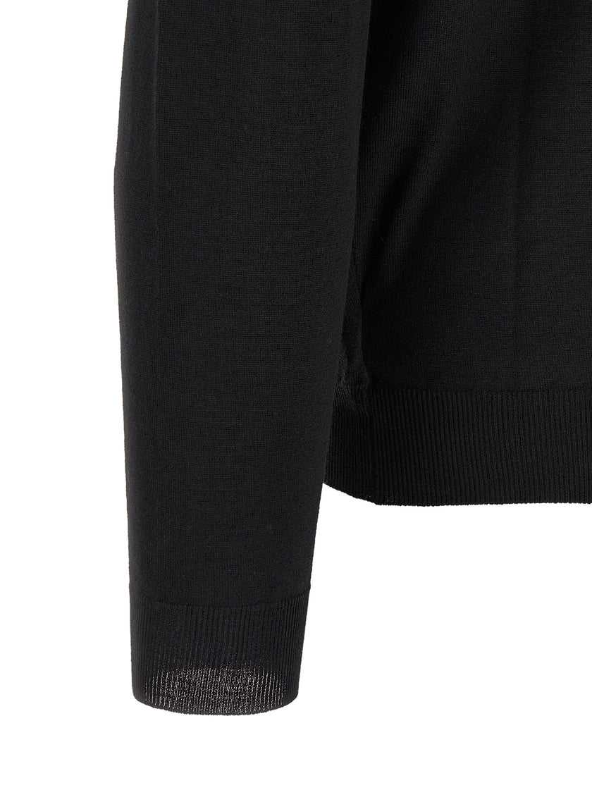 ZANONE Black Polo Shirt in Pure Virgin Wool