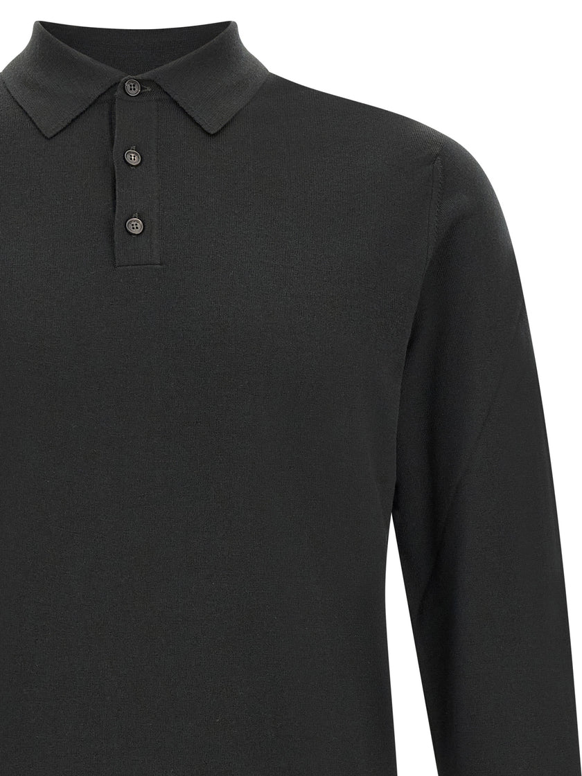 ZANONE Zweifarbige Poloshirt aus reiner Schurwolle