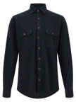 BORRIELLO Blaue Baumwollbluse