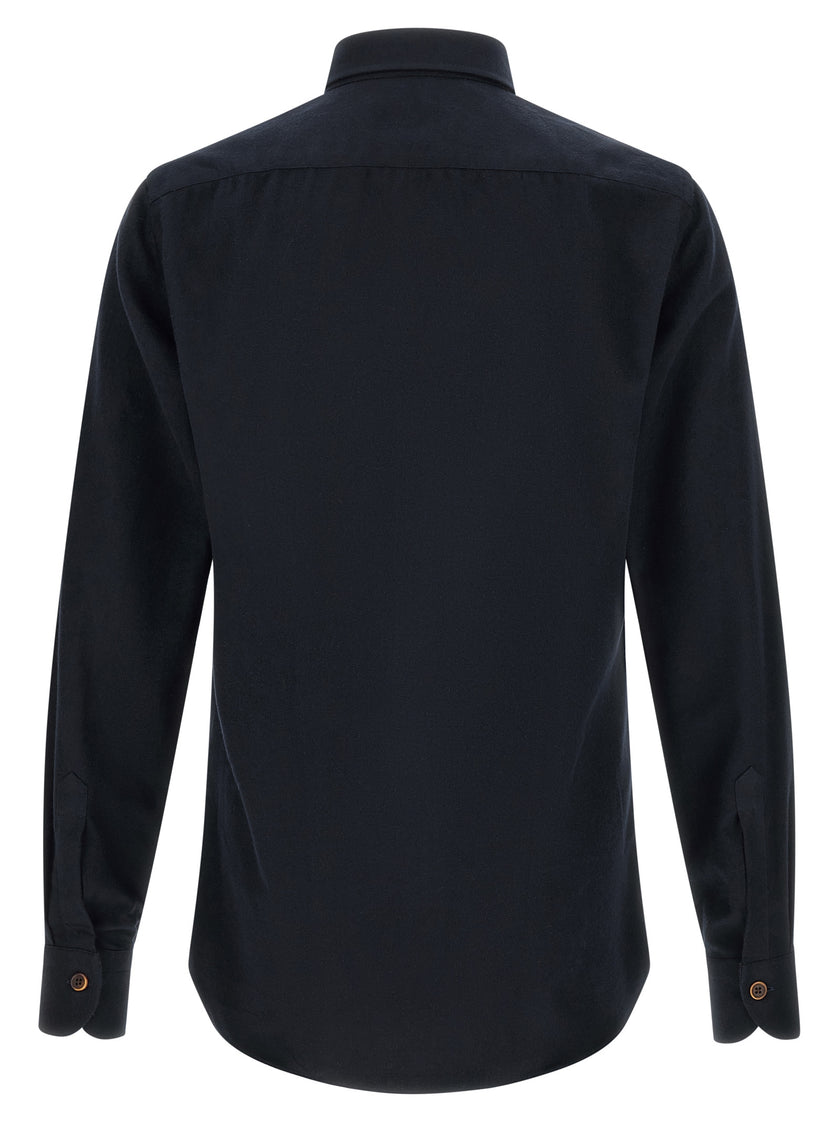 BORRIELLO Blaue Baumwollbluse