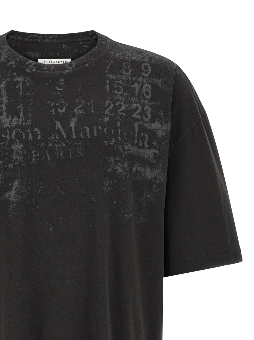 Maison Margiela Schwarzes Langarm-T-Shirt aus Baumwolle
