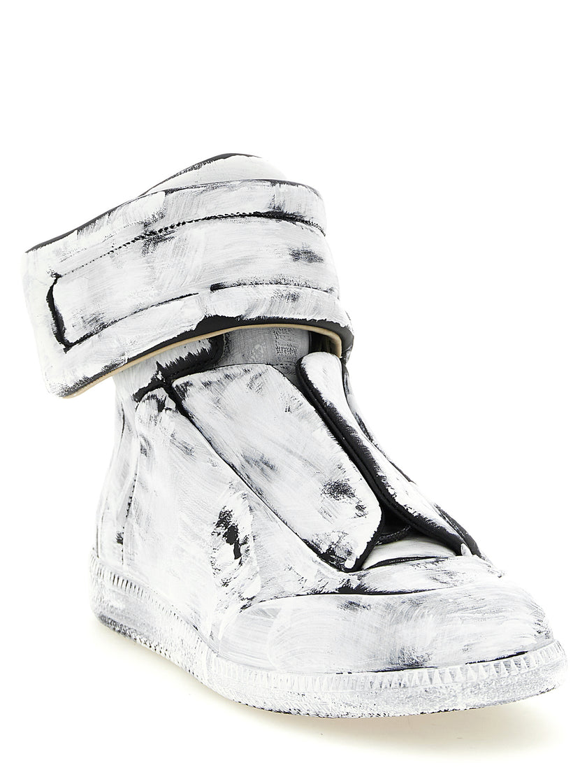 Maison Margiela Zweifarbige Kalbsleder-Sneaker im Athletic-Stil