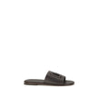 Dolce & Gabbana Braune Kalbsleder Bos Taurus Flache Sandalen