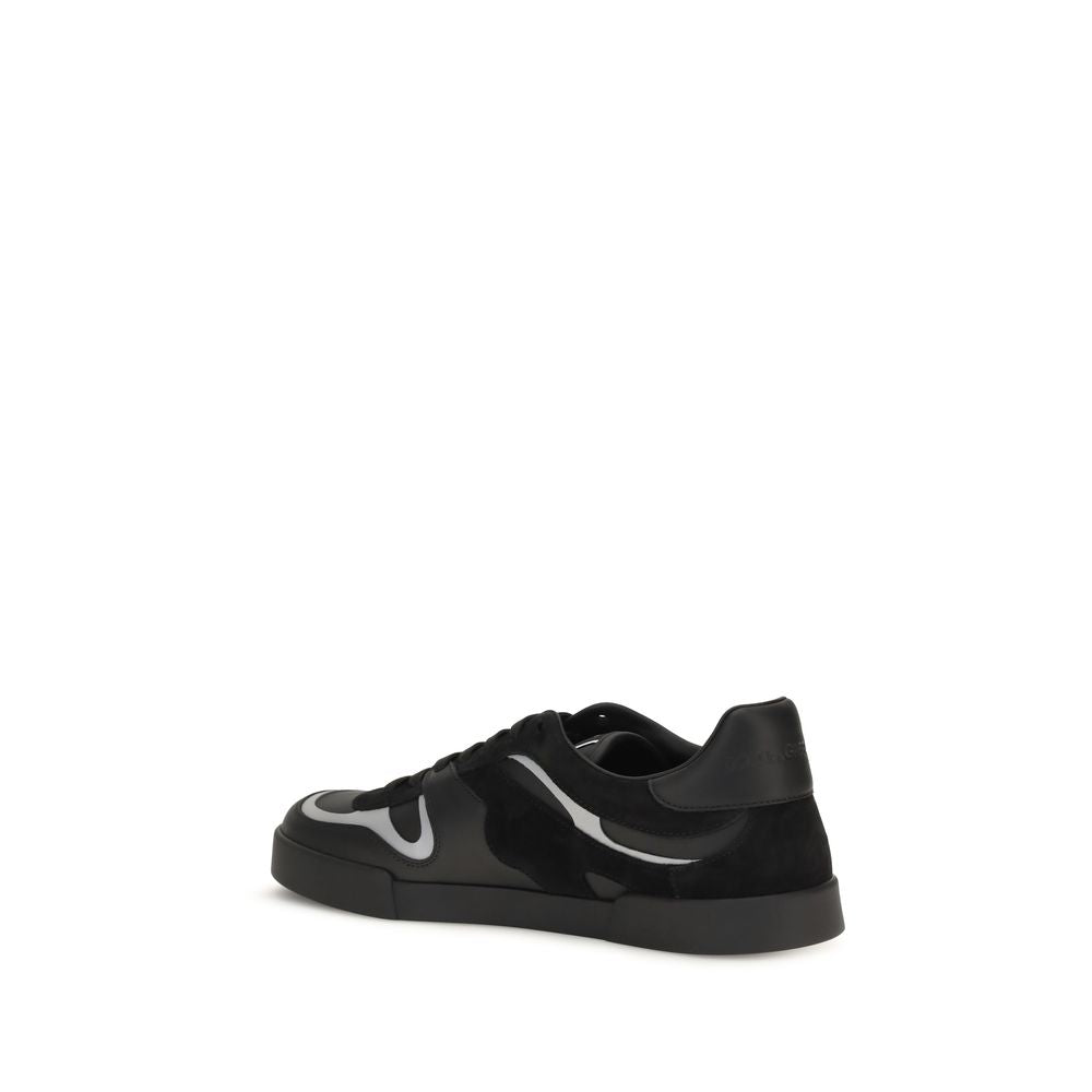 Dolce & Gabbana Black Bos Taurus Calf Leather Sneakers