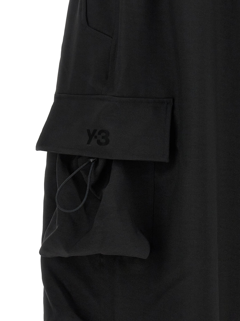 Y-3 Schwarze Cargohose aus Polyester