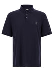 Brunello Cucinelli Blaues Baumwoll-Polohemd