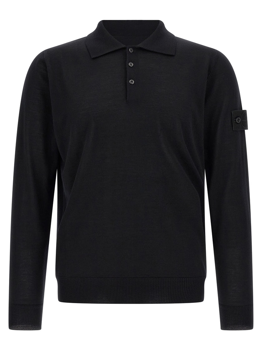 Stone Island Schwarzer Cardigan aus Schurwolle