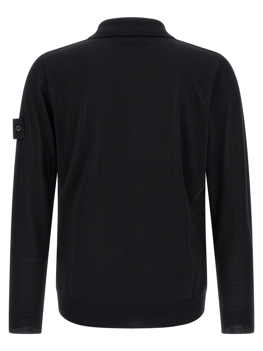 Stone Island Schwarzer Cardigan aus Schurwolle