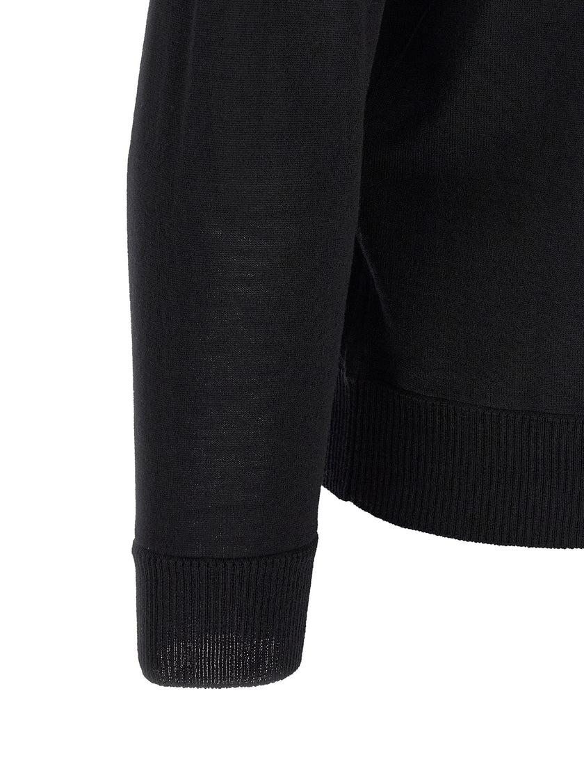 Stone Island Schwarzer Cardigan aus Schurwolle