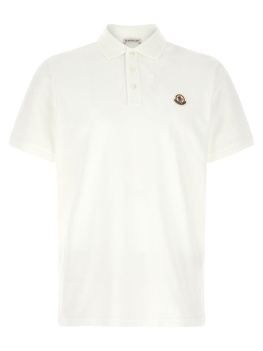 Moncler Weißes Poloshirt aus Baumwolle