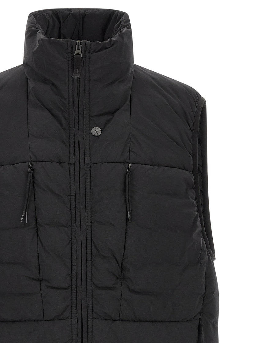 Stone Island Schwarze ärmellose Jacke aus Polyamid