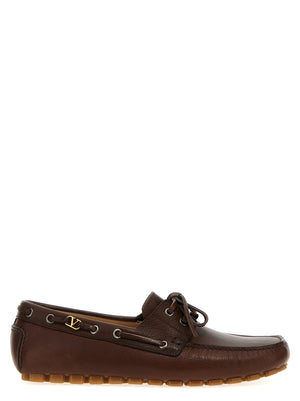 Valentino Garavani Braune Loafer aus Büffelleder zum Hineinschlüpfen