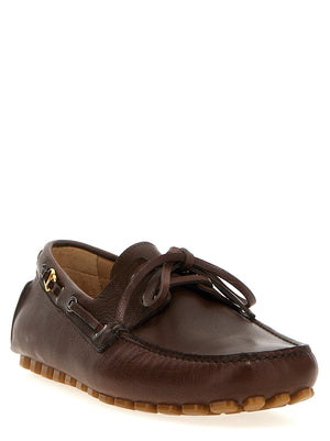 Valentino Garavani Braune Loafer aus Büffelleder zum Hineinschlüpfen