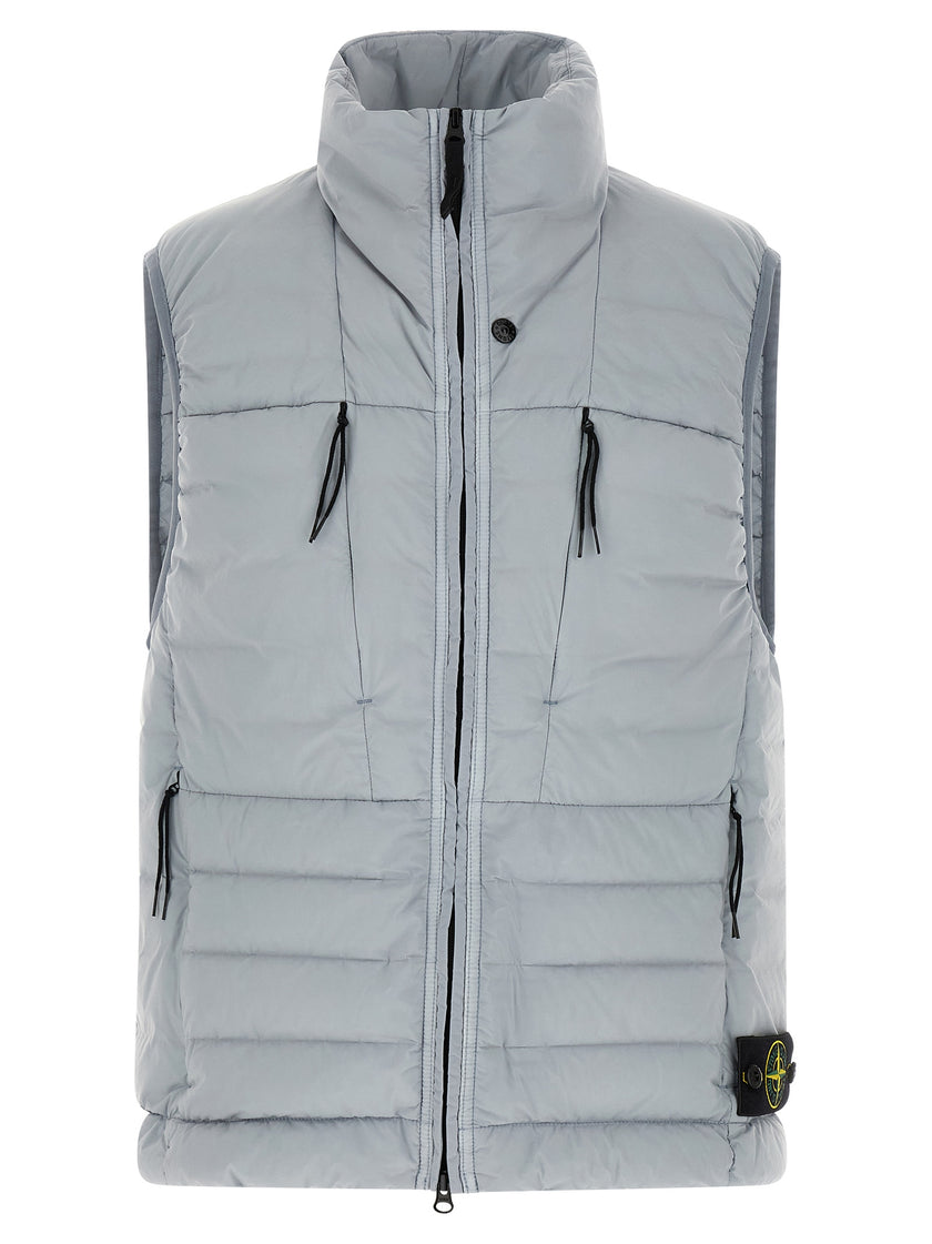 Stone Island Graue ärmellose Jacke aus Polyamid
