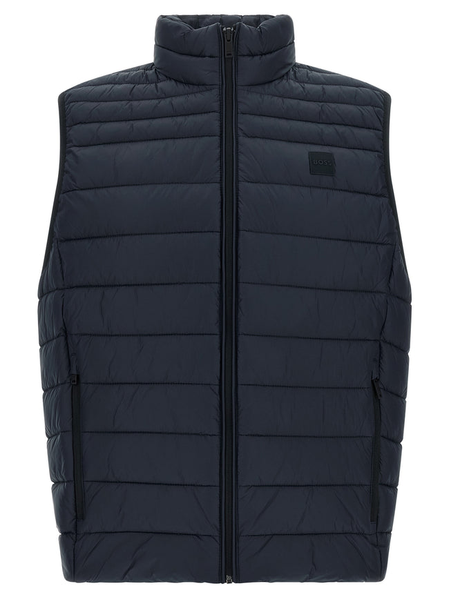 Hugo Boss Dark blue sleeveless jacket made of recycled polyamide