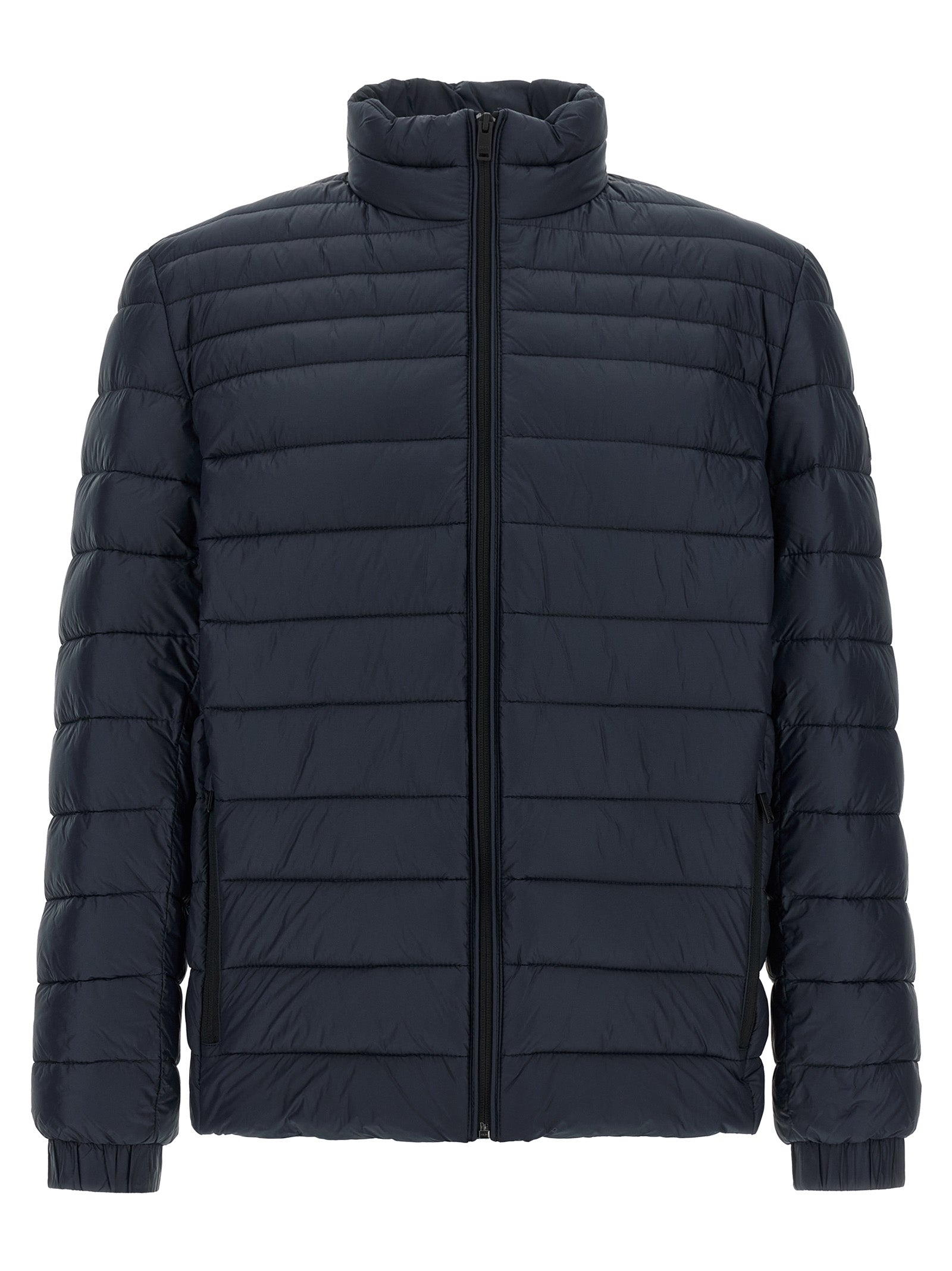 Hugo Boss Blaue Polyamid-Jacke in voller Länge