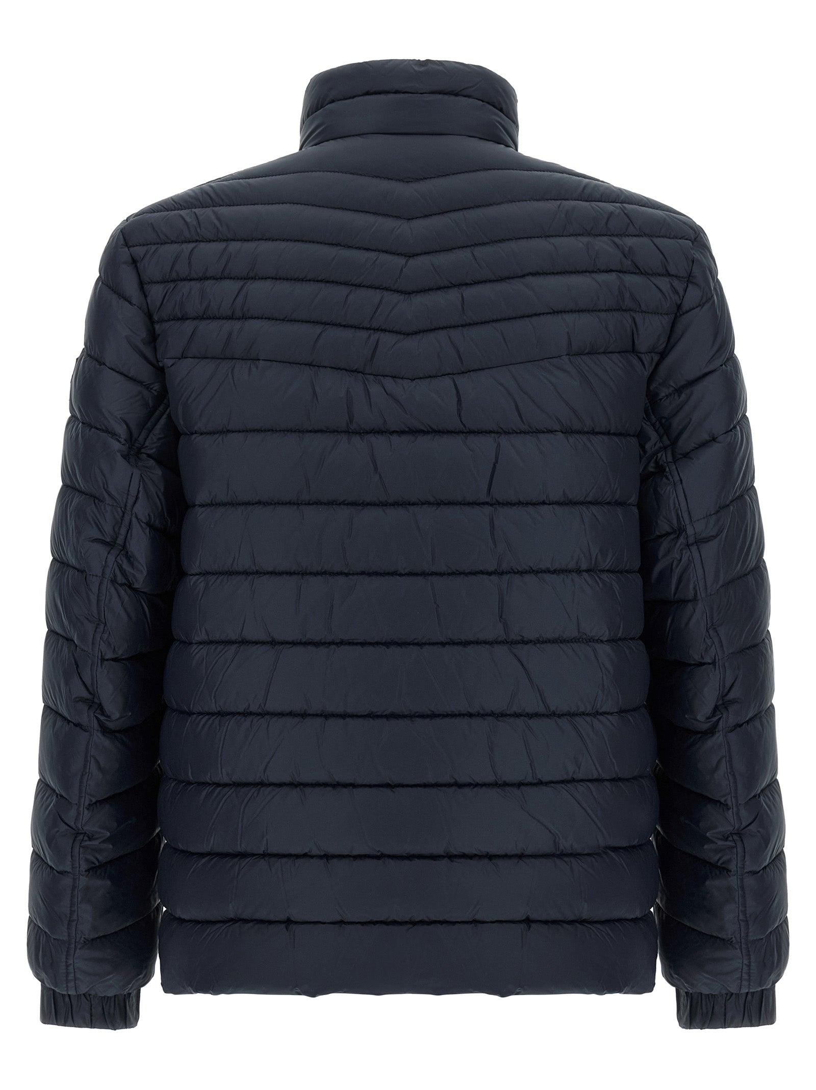 Hugo Boss Blaue Polyamid-Jacke in voller Länge