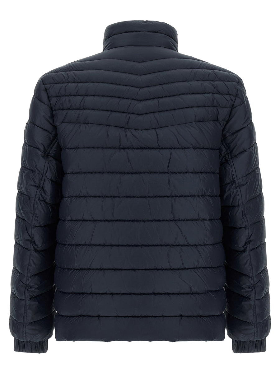 Hugo Boss Blaue Polyamid-Jacke in voller Länge