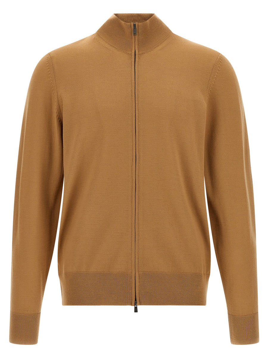 Hugo Boss Brown Cardigan in Pure Virgin Wool