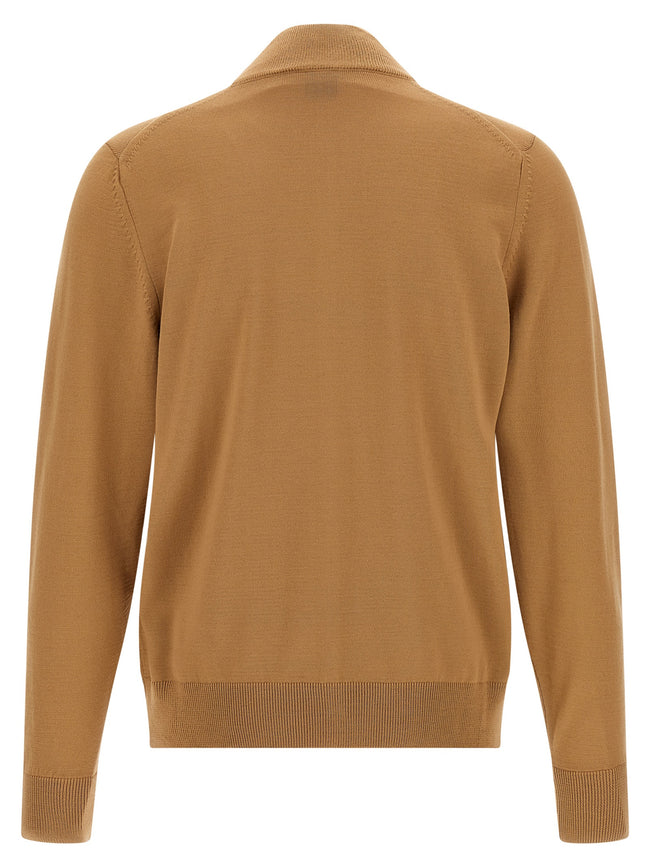 Hugo Boss Brauner Cardigan aus reiner Schurwolle