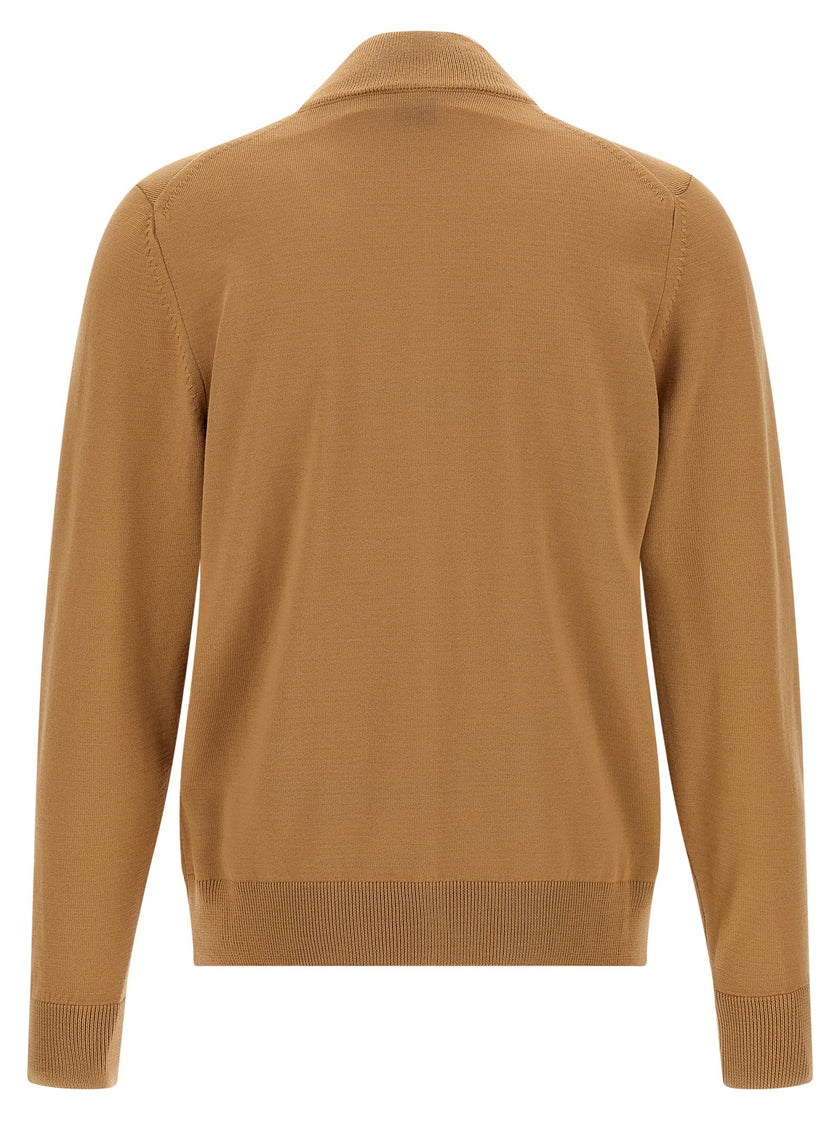 Hugo Boss Brauner Cardigan aus reiner Schurwolle