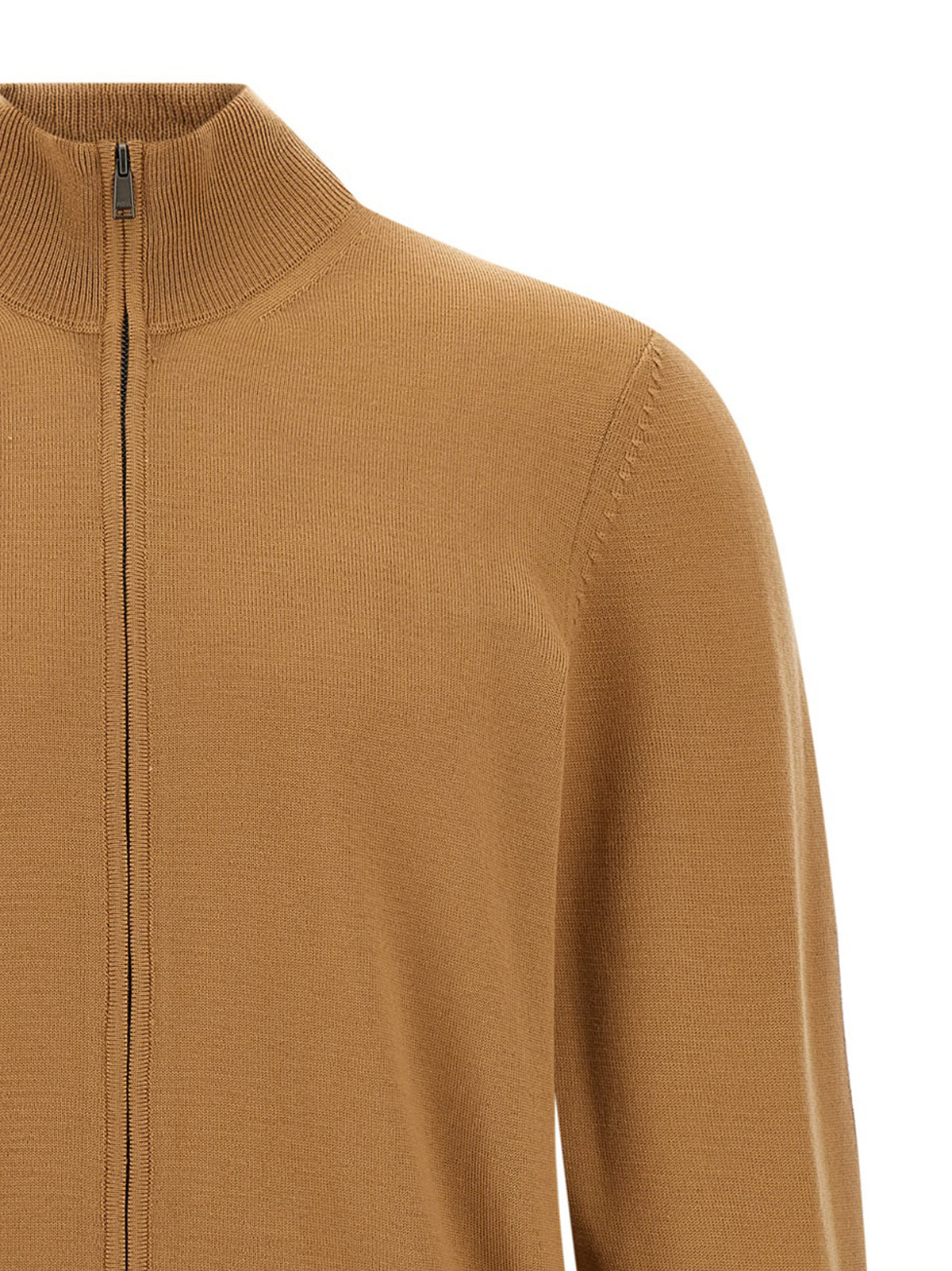 Hugo Boss Brown Cardigan in Pure Virgin Wool