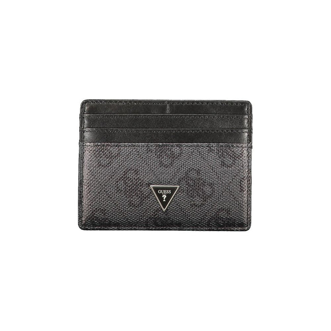 Guess Jeans Schwarzes Leder Portemonnaie für Herren