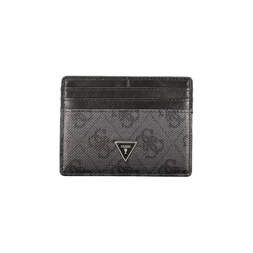 Guess Jeans Schwarzes Leder Portemonnaie für Herren