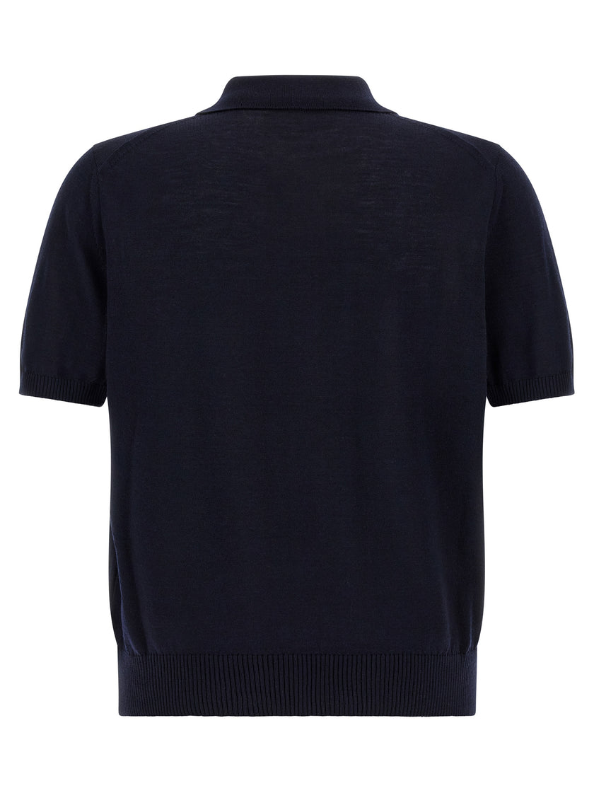 Hugo Boss Blaues Poloshirt aus reiner Schurwolle