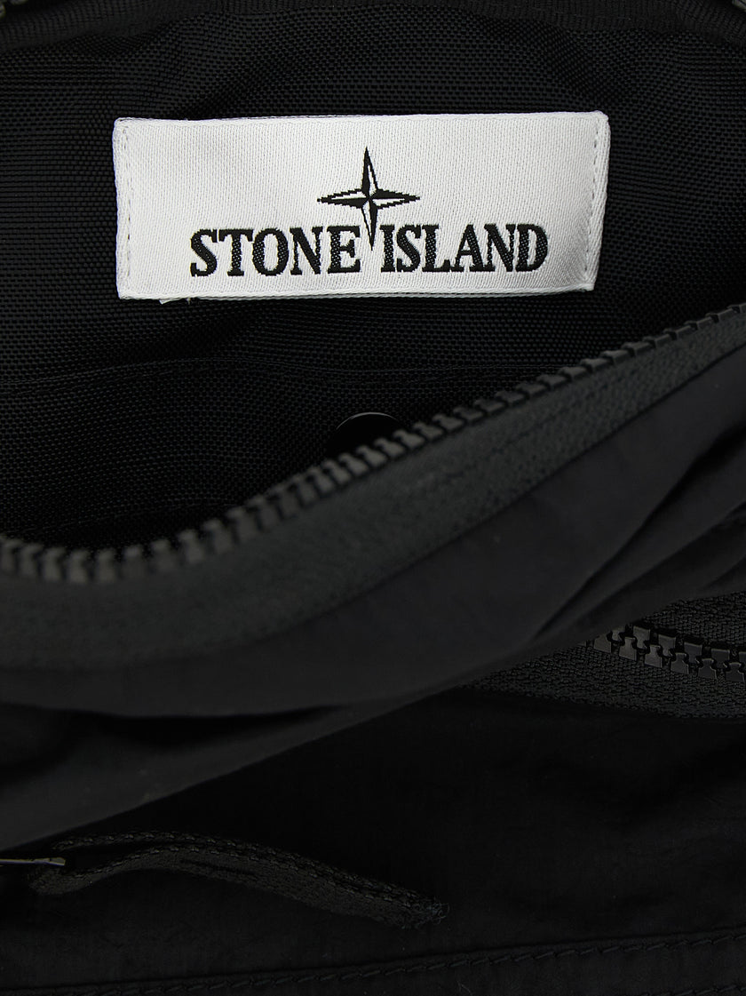 Stone Island Schwarze Crossbody-Tasche aus Polyamid