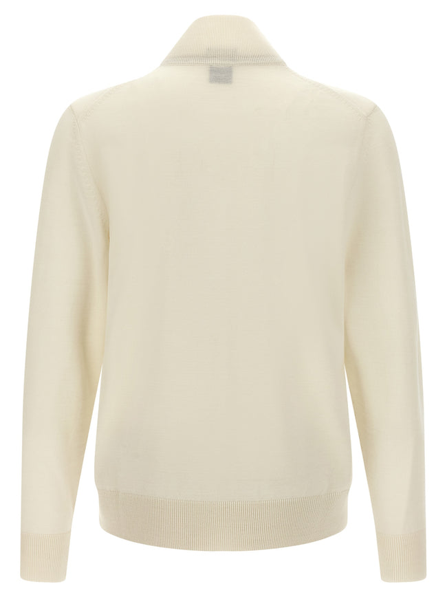 Hugo Boss White Cardigan in Pure Virgin Wool