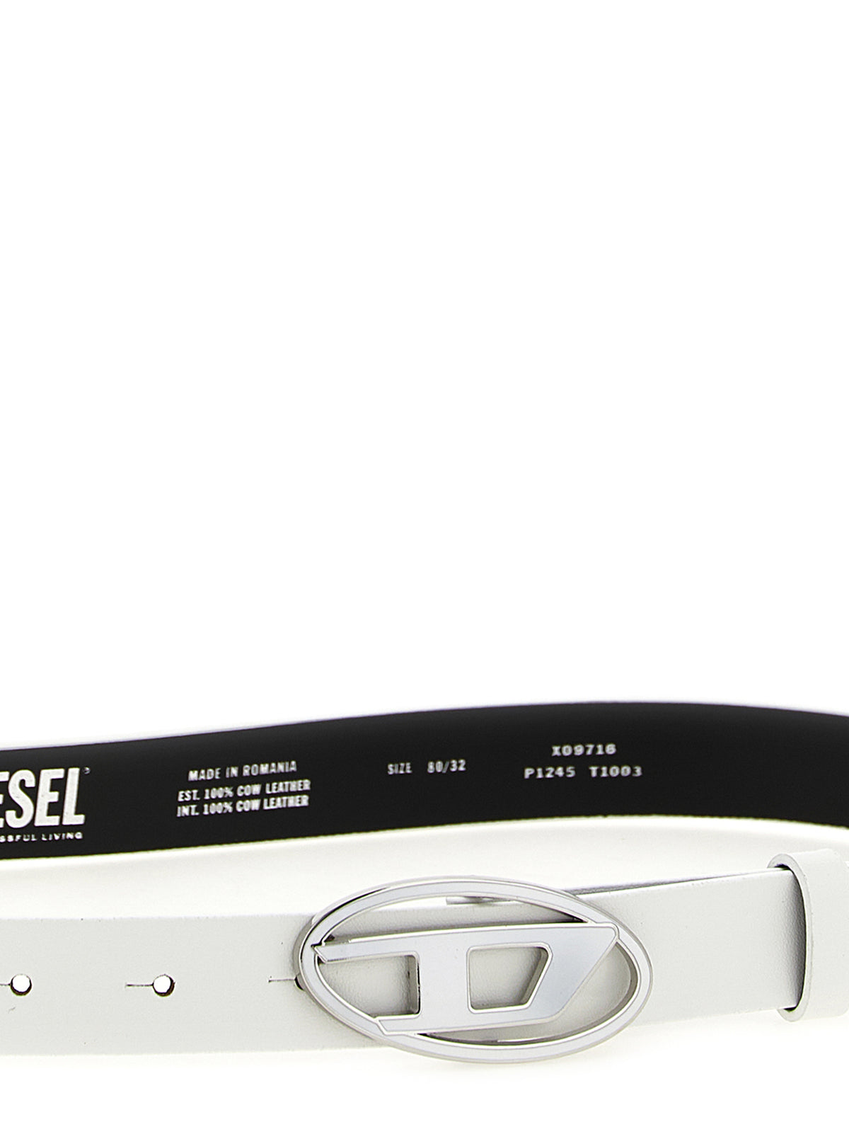 Diesel Weißer Ledergürtel Regular
