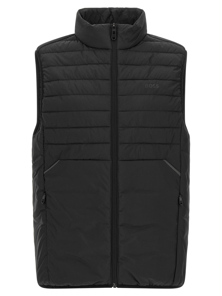 Hugo Boss Schwarze ärmellose Jacke aus Polyester