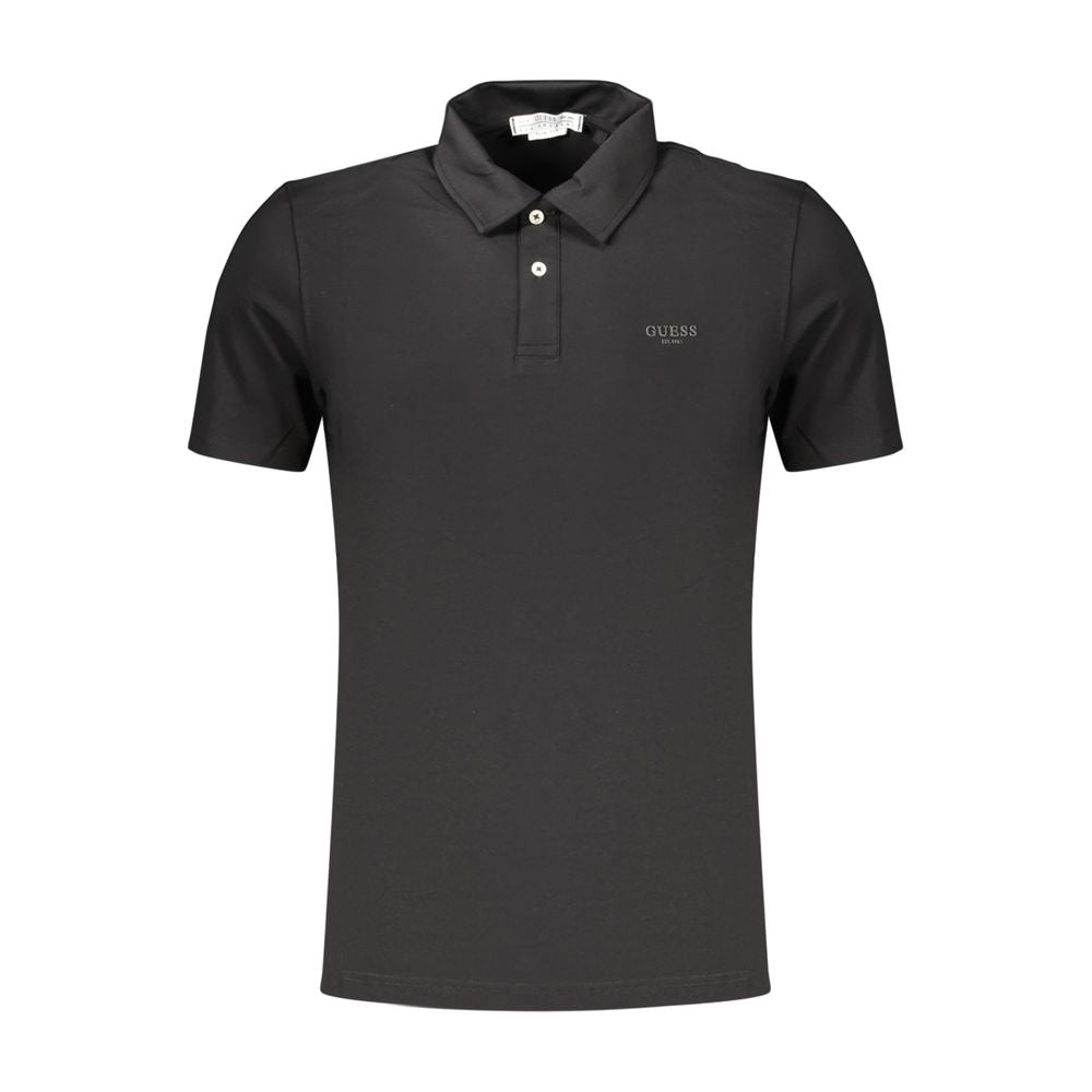 Guess Jeans Men's Black Cotton Polo Shirt