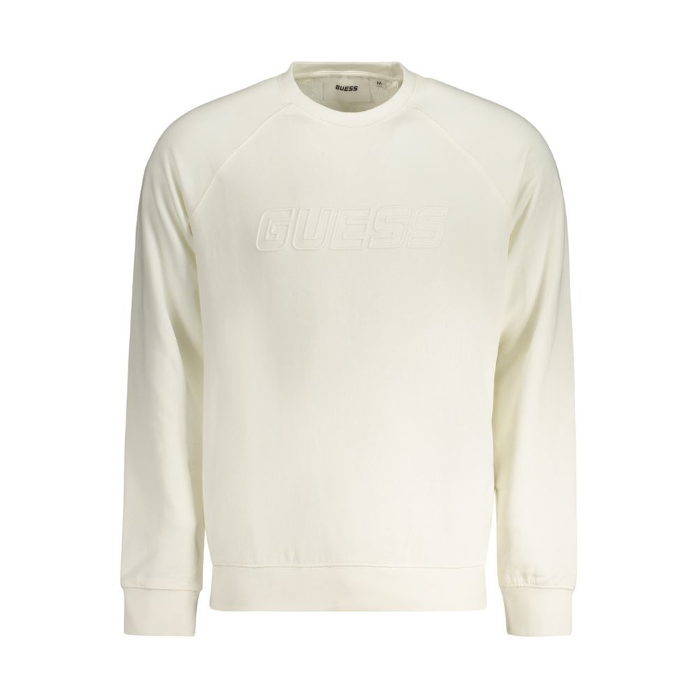 Guess Jeans Men's White Cotton Sweatshirt
