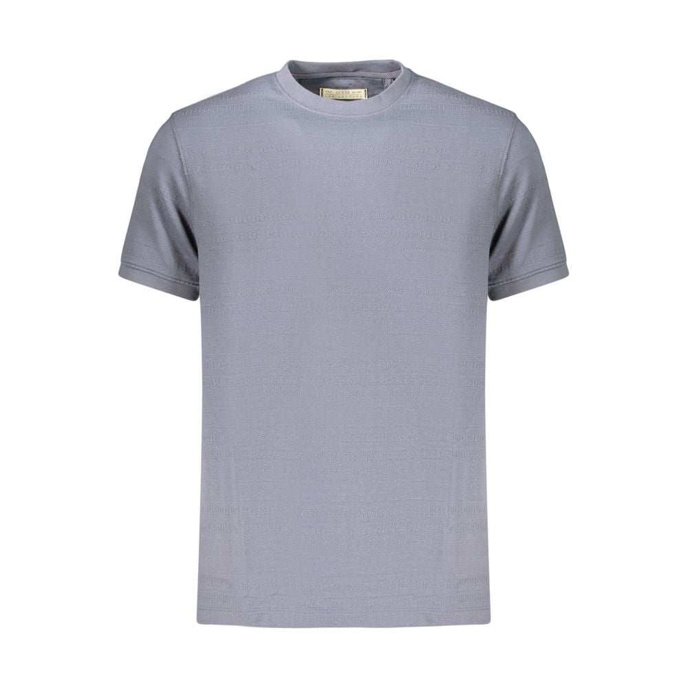 Guess Jeans blaues Baumwoll-T-Shirt für Herren mit Logo und Rundhalsausschnitt