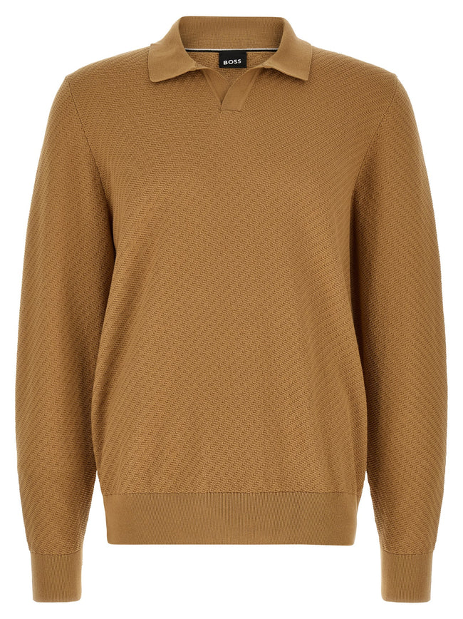 Hugo Boss Braunes Baumwoll-Polohemd