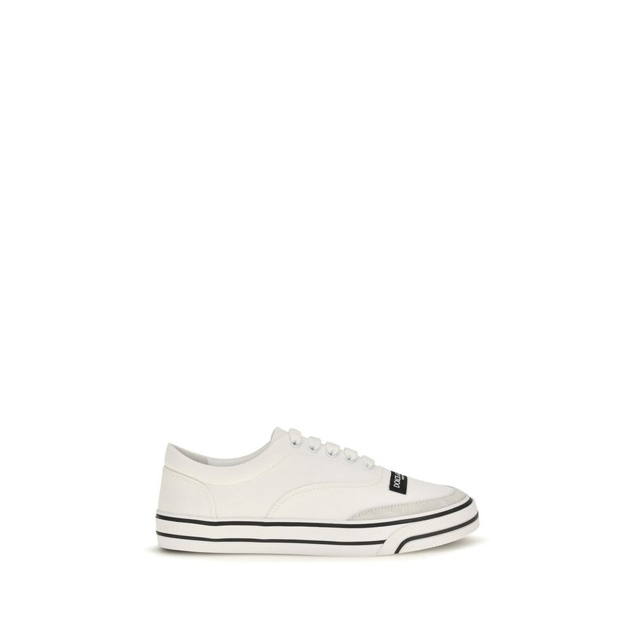Dolce & Gabbana White Cotton Low-Top Sneakers