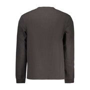 Hugo Boss schwarzes Baumwollhemd für Herren mit Logo, langärmlig und Rundhalsausschnitt