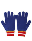 Dolce & Gabbana Blaue gestreifte Wollhandschuhe mit DG-Logo-Stickerei