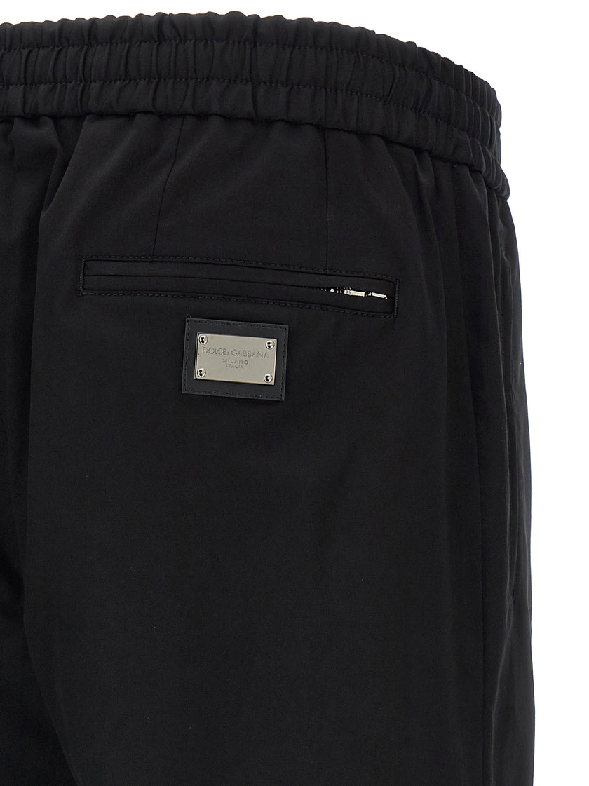 Dolce & Gabbana Schwarze Baumwoll-Freizeithose