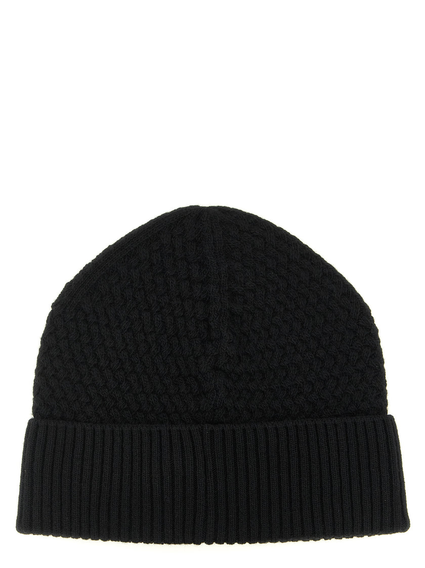 Moncler Schwarze Leder-Beanie